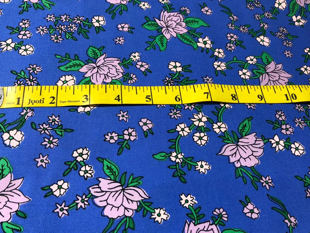 100% Cotton Poplin PRINT   58" wide RETRO BEACH available in 3 different prints pink ,orange, blue ,yellow ,green waves / black jungle with pink and blue parrots and flowers AND blue with lavender pink flowers