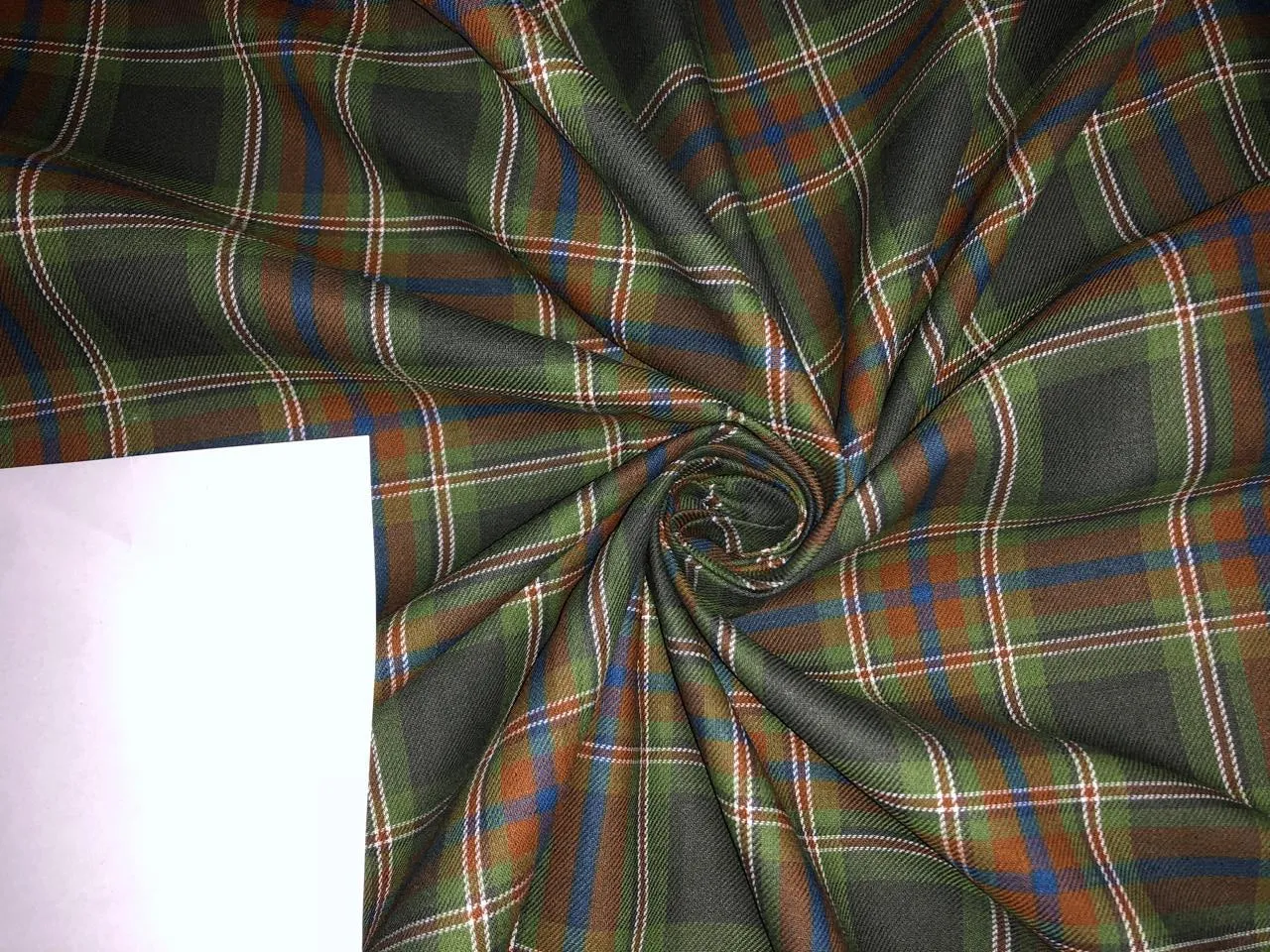 100% Cotton twill  plaids with  available in 4 colors REDS, BLUES and GREENS/GREEN,RUSTY BROWN , BLUE AND BROWN,WHITE AND BLUE AND GREEN AND BLACK