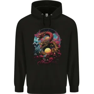 2 Sunset Fantasy Dragons Childrens Kids Hoodie