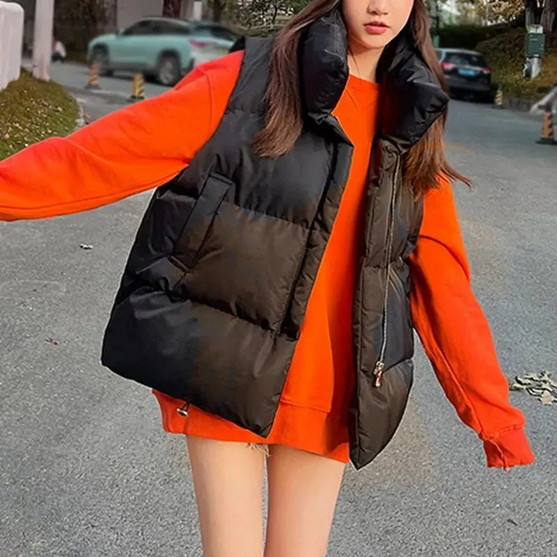 Autumn Winter Y2K Vest Women Thick Warm down Vest Harajuku Loose Jacke…