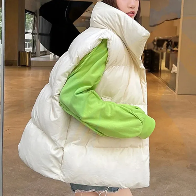 Autumn Winter Y2K Vest Women Thick Warm down Vest Harajuku Loose Jacke…