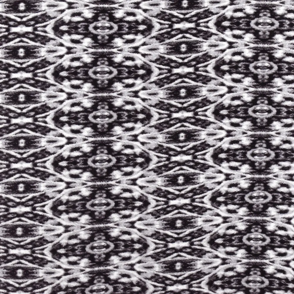 Black-Gray-Multi Abstract Kaleidoscope Printed Cotton Gauze Fabric