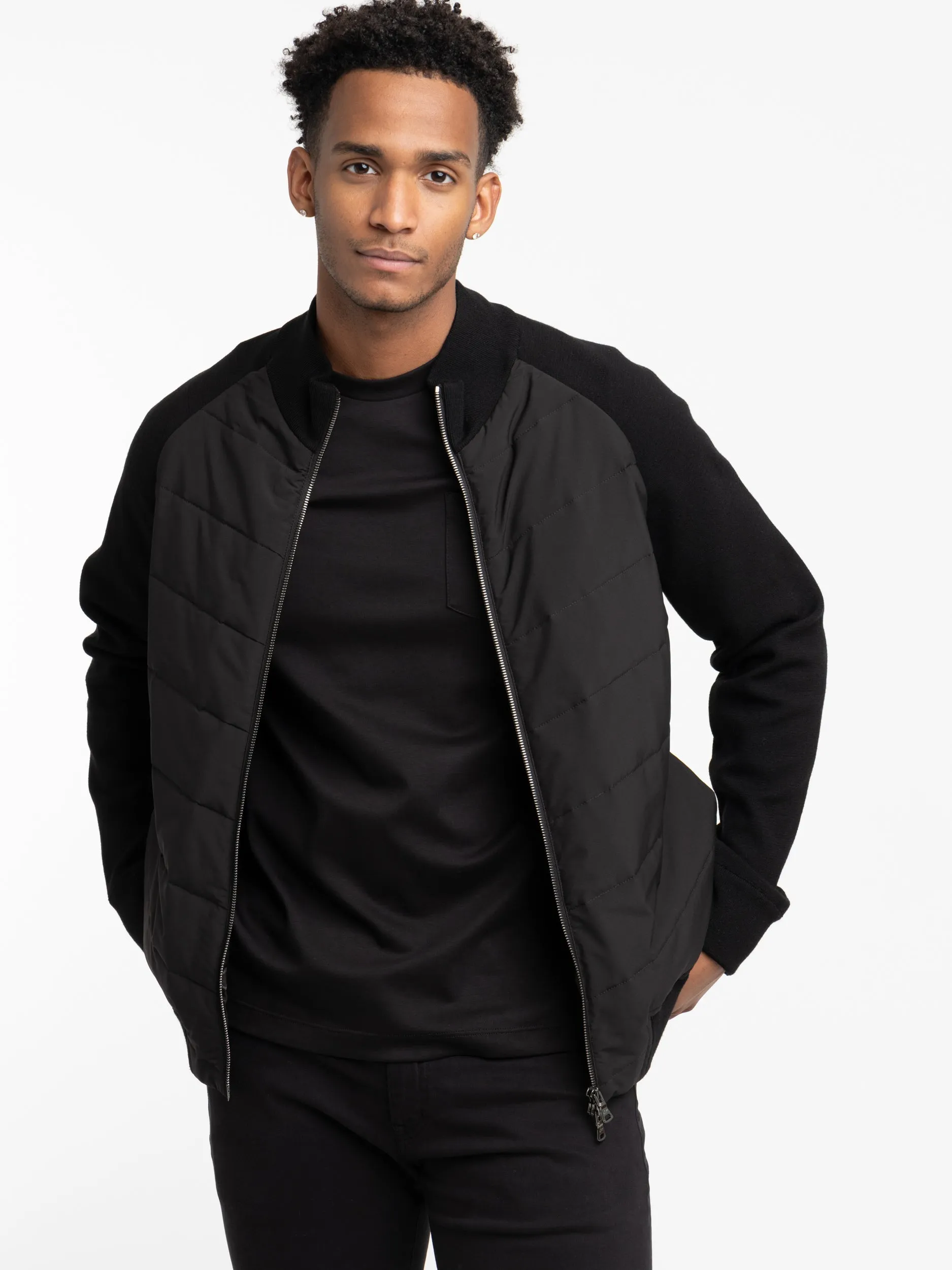 Black Typhoon Platinum Full-Zip Hybrid Jacket