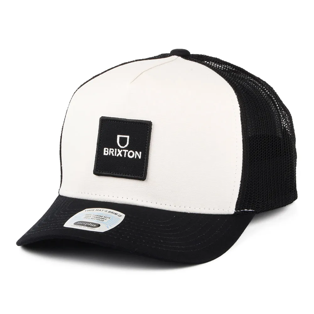 Brixton Hats Alpha Block NetPlus C MP Trucker Cap - Off White-Black