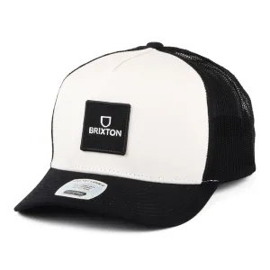 Brixton Hats Alpha Block NetPlus C MP Trucker Cap - Off White-Black