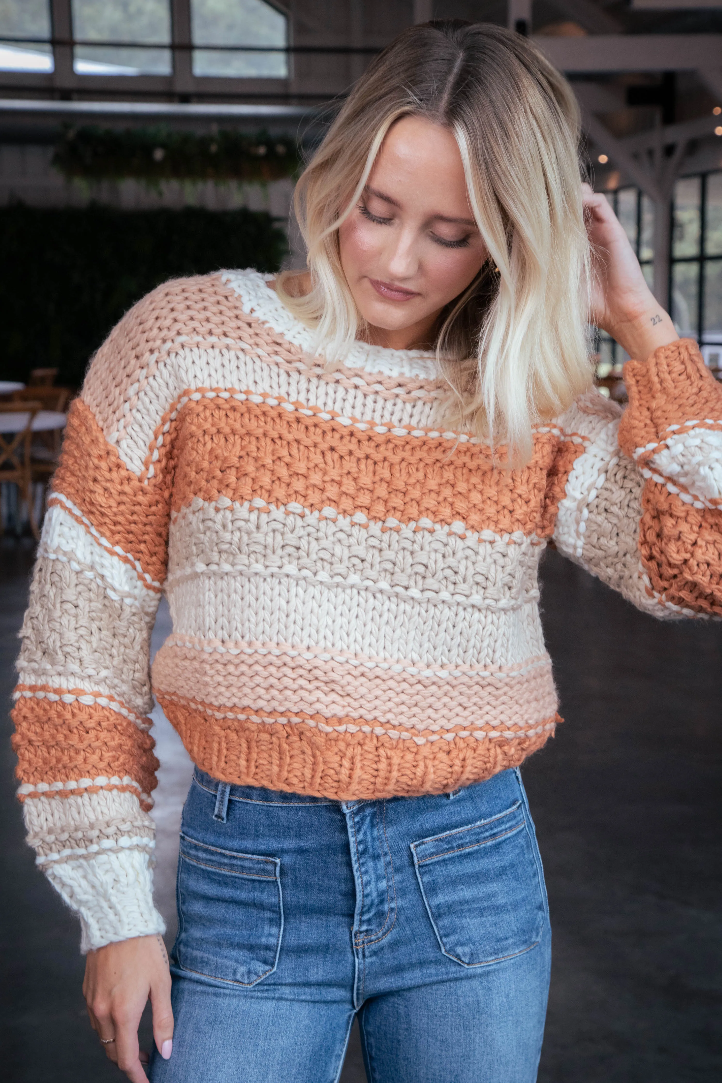 Butter Pecan Chunky Sweater, Brick Multi | Sadie & Sage