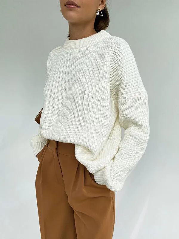 Chunky Knit Crew Neck Sweater