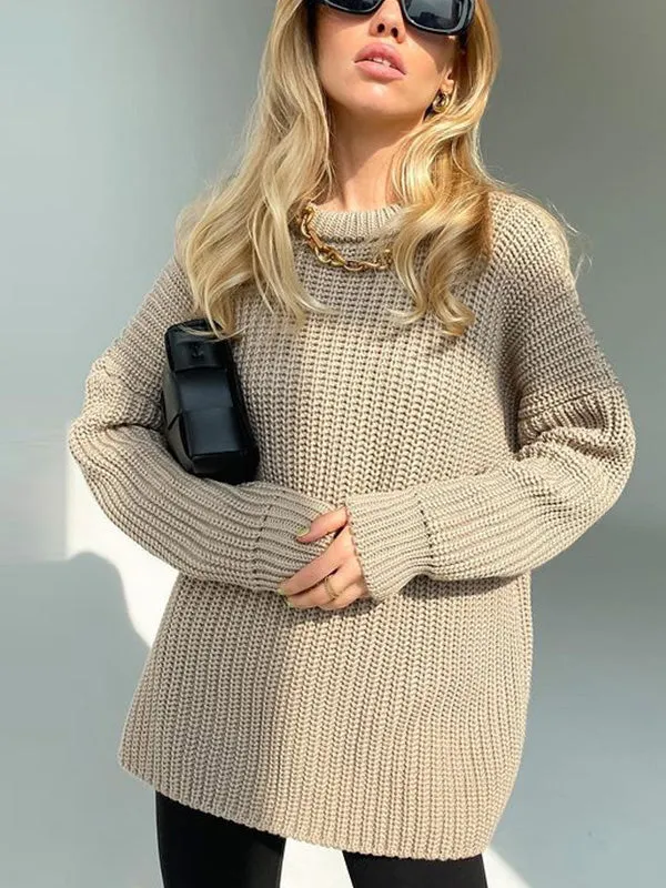 Chunky Knit Crew Neck Sweater