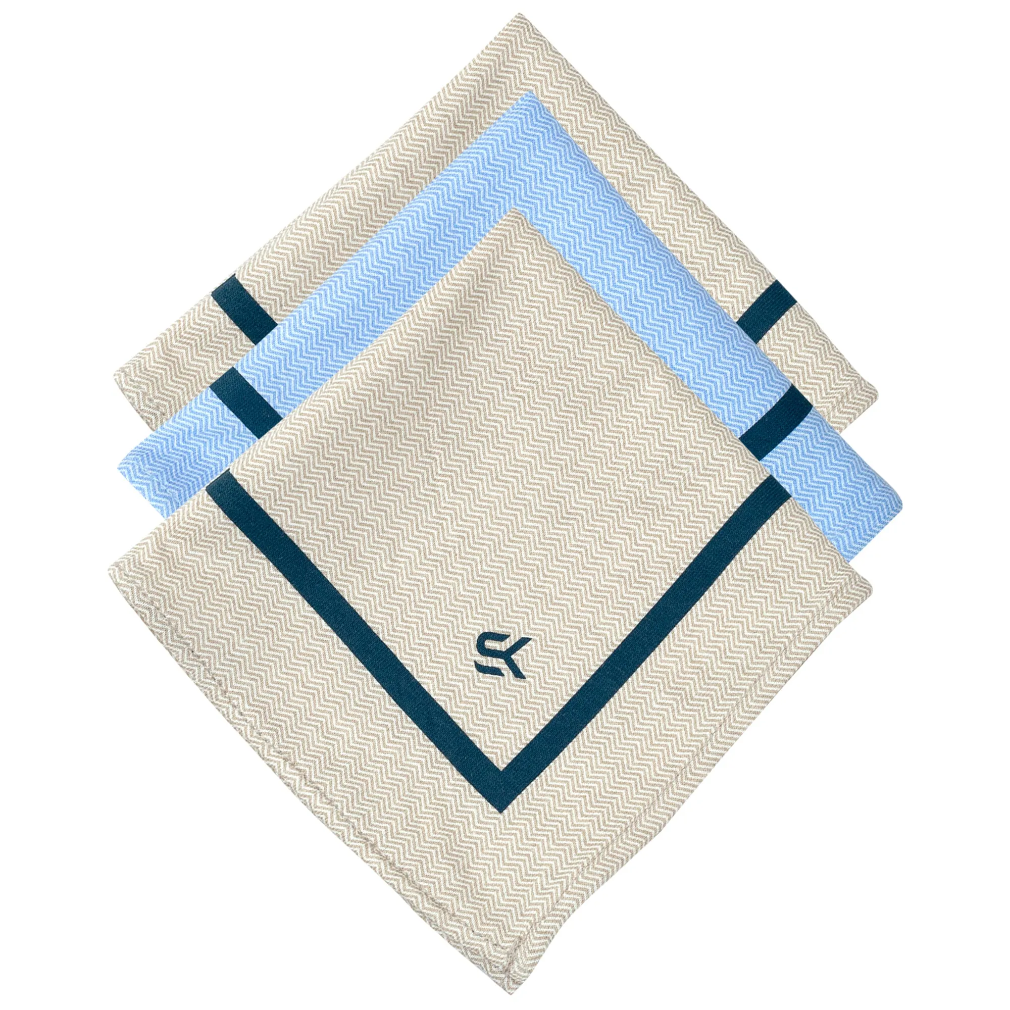 Cotton Color Border Handkerchief, Organic Premium Pure Cotton for Men, Decent Stylish & Professional (Pack of 3)