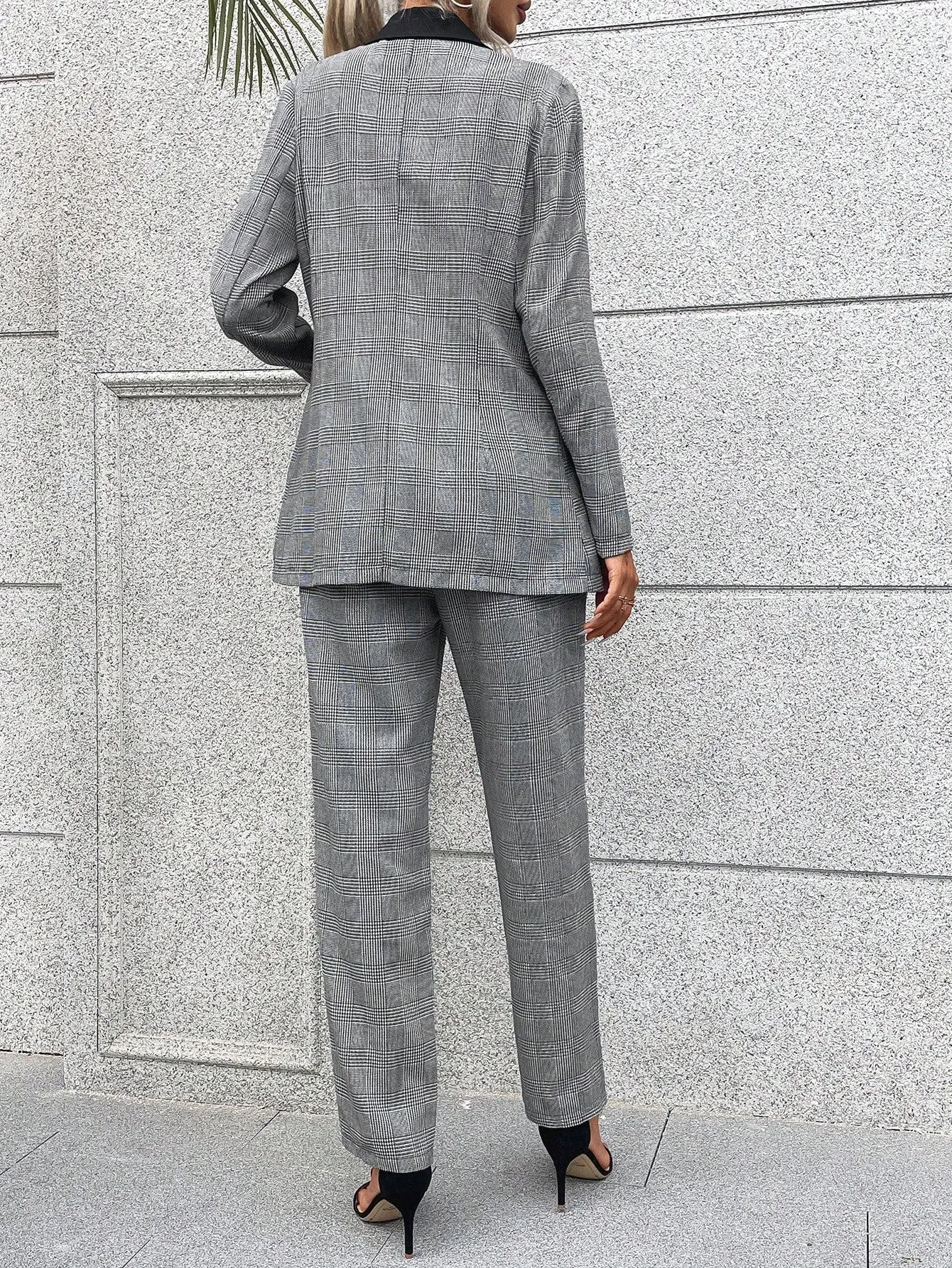 Frenchy Two Tone Double Button Blazer & Suit Pants