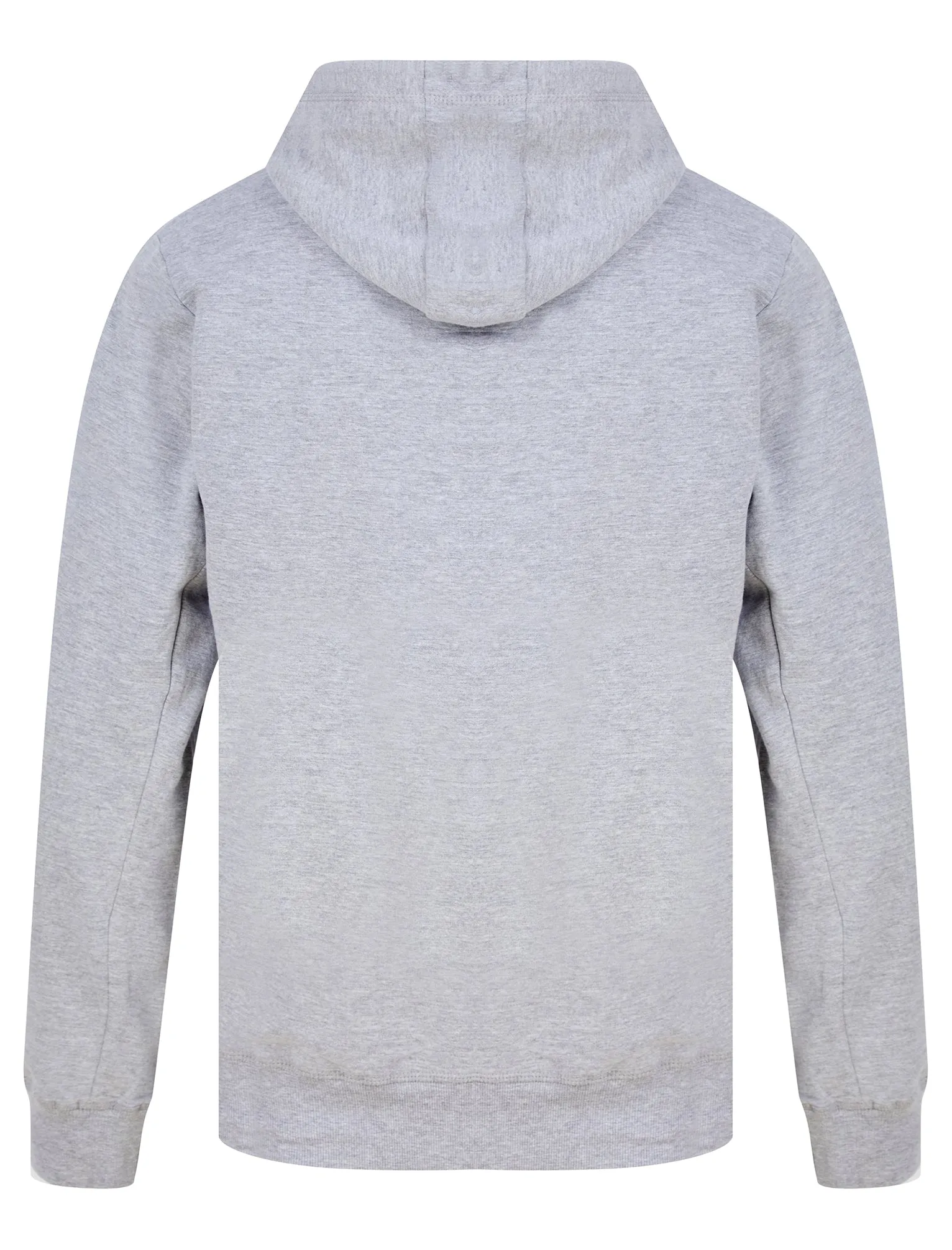 Heroic Motif Brushback Fleece Zip Through Hoodie in Light Grey Marl - Tokyo Laundry