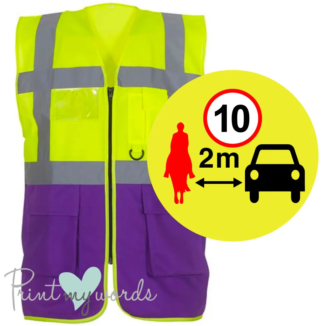 High Visibility Hi Vis Equestrian Reflective Vest Tabard Waistcoat GIVE SPACE