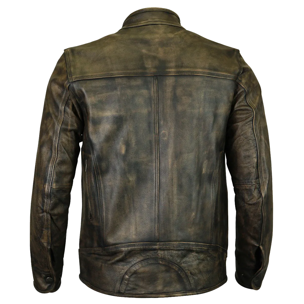 HMM545DB  Distressed Brown Classic Biker Leather Jacket