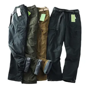 Men's Outdoor Pants Tactical Camping Breathable Fleece Trekking Cargo Trousers | 9019