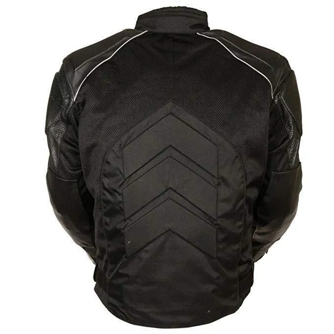 Milwaukee Leather Men's Combo Black Armored Leather/Textile/Mesh Jacket