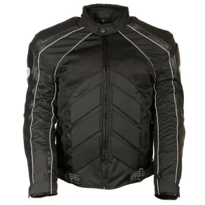 Milwaukee Leather Men's Combo Black Armored Leather/Textile/Mesh Jacket