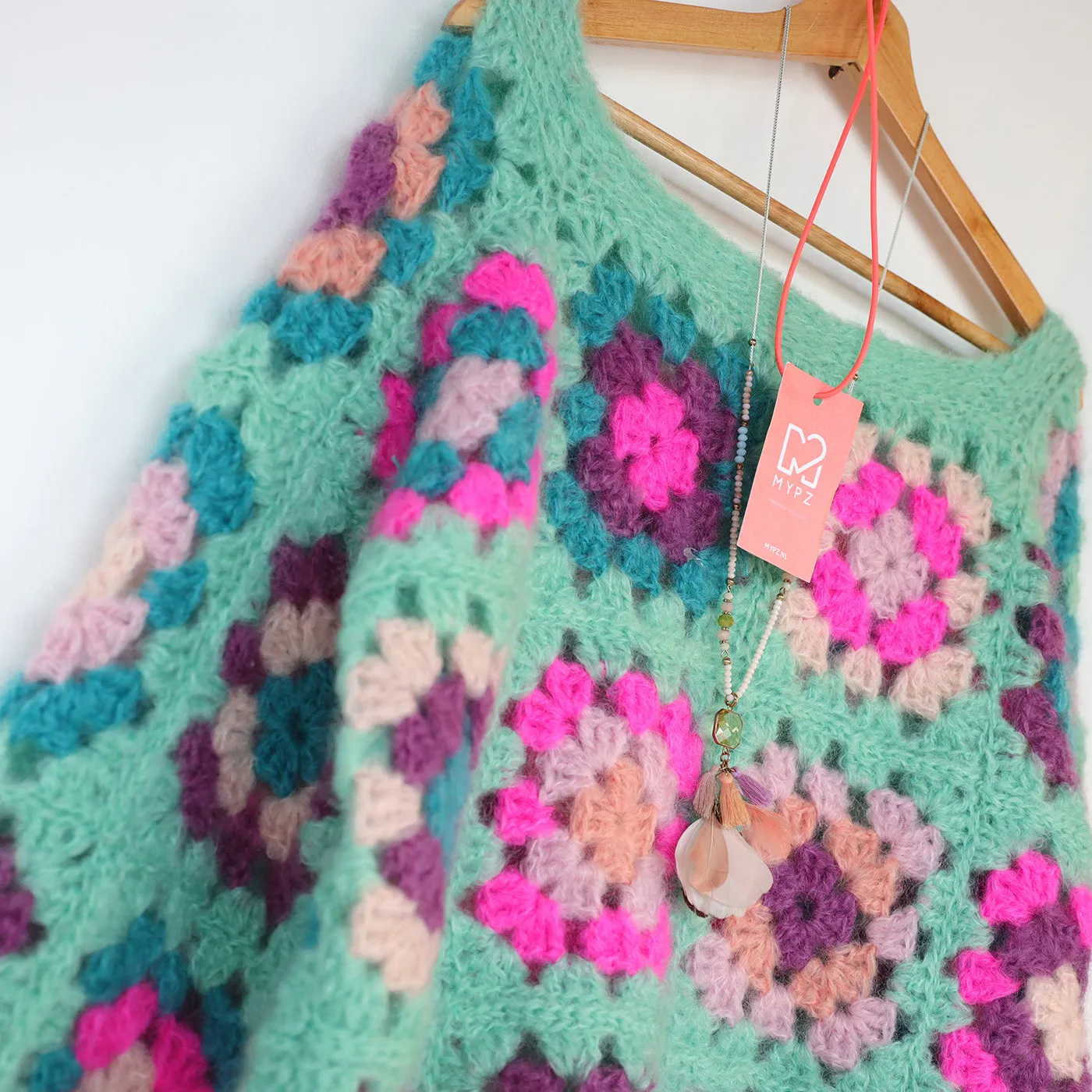 MYPZ Mohair Granny square Pullover Mint