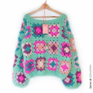 MYPZ Mohair Granny square Pullover Mint