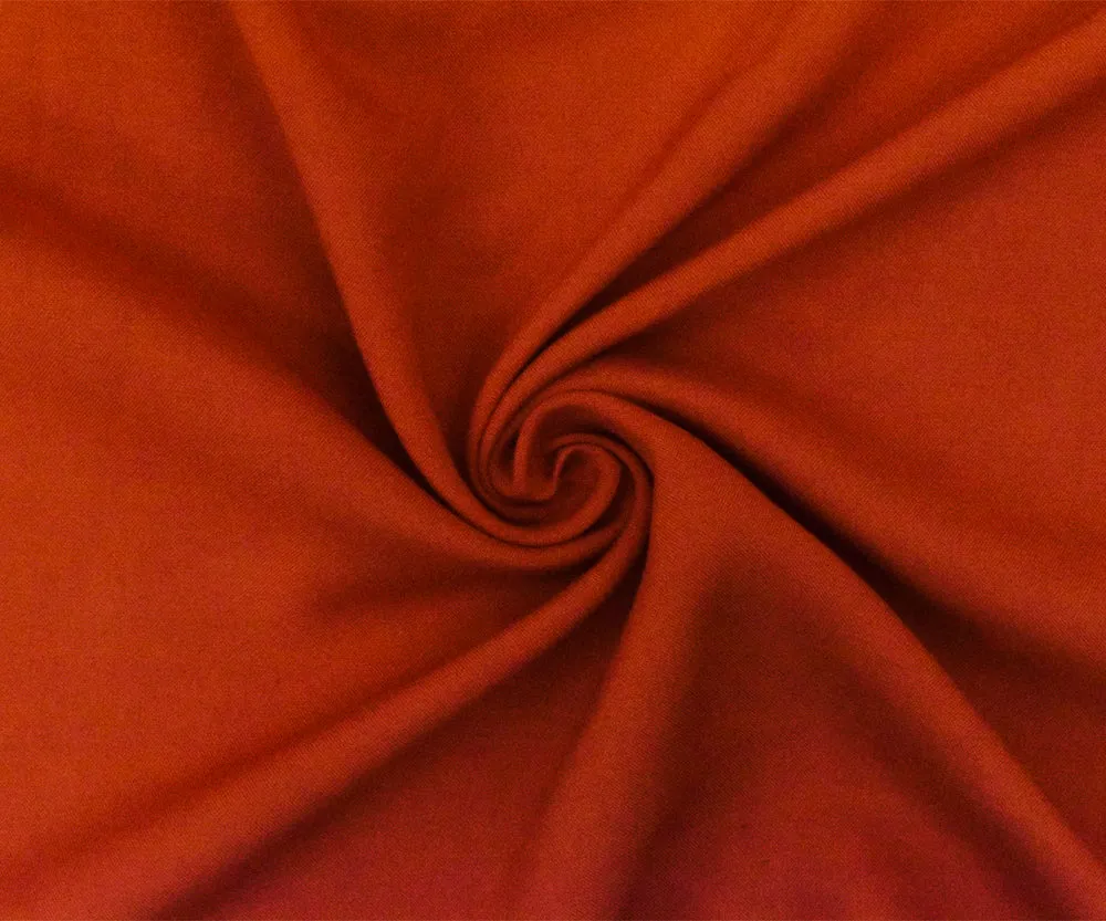 Orange Rayon Challis Solid Woven Fabric