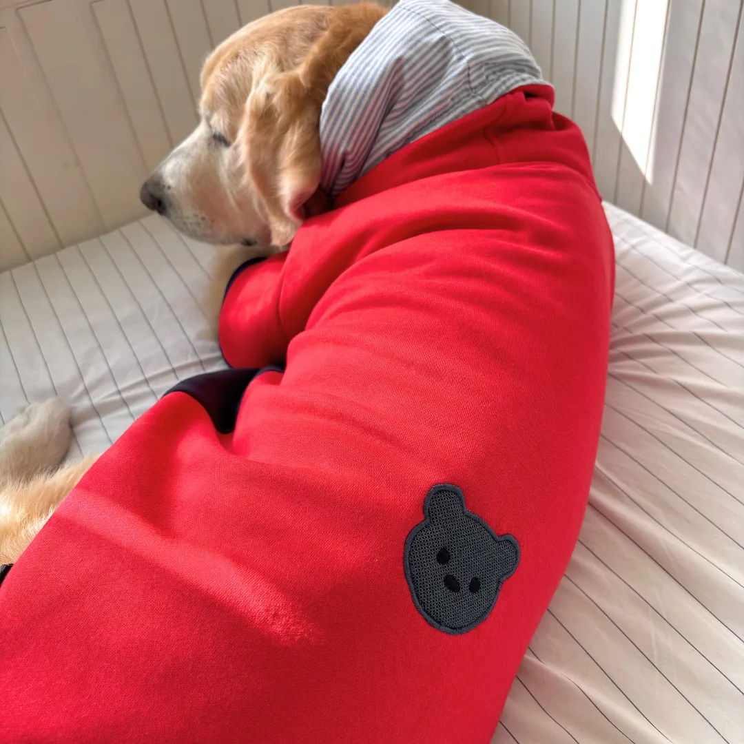 PoochMate Red-Blue Organic Cotton Dog Sweatshirt