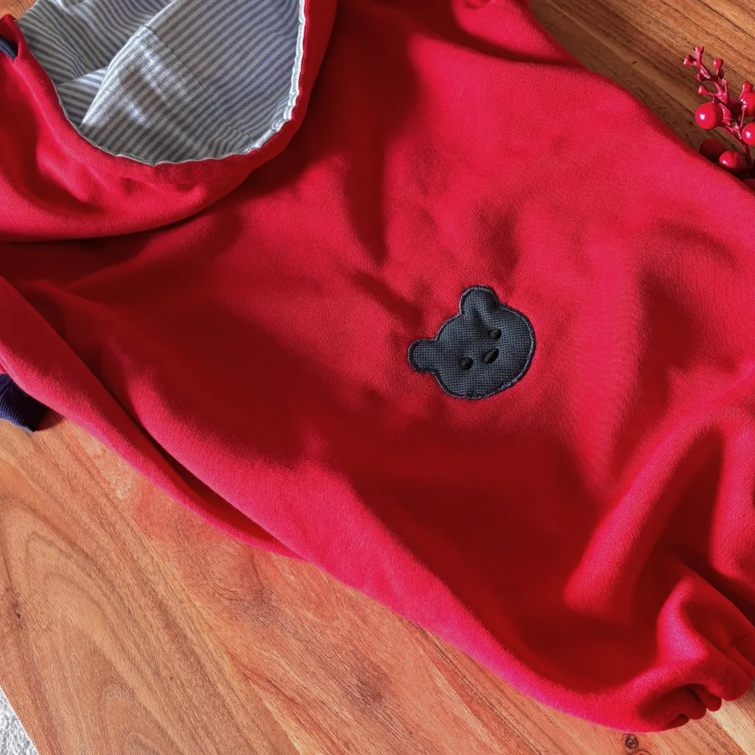 PoochMate Red-Blue Organic Cotton Dog Sweatshirt