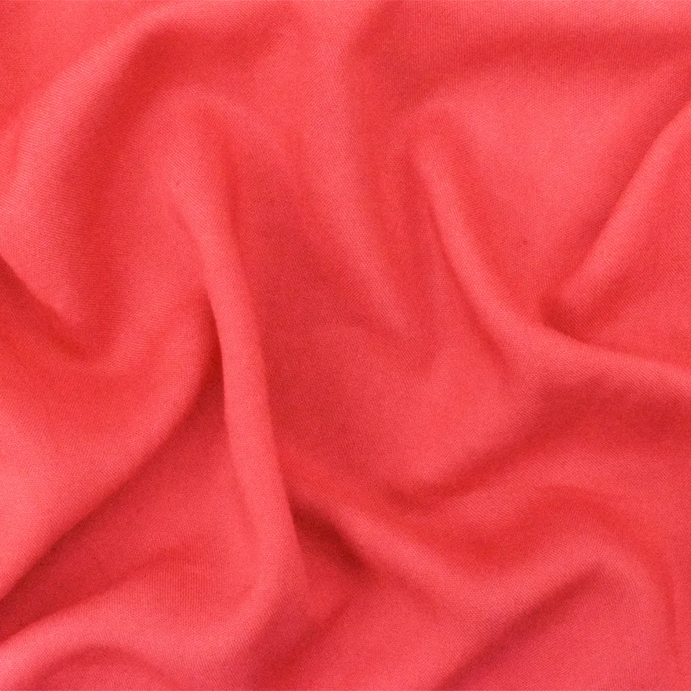 Red Solid Rayon Challis Woven Fabric