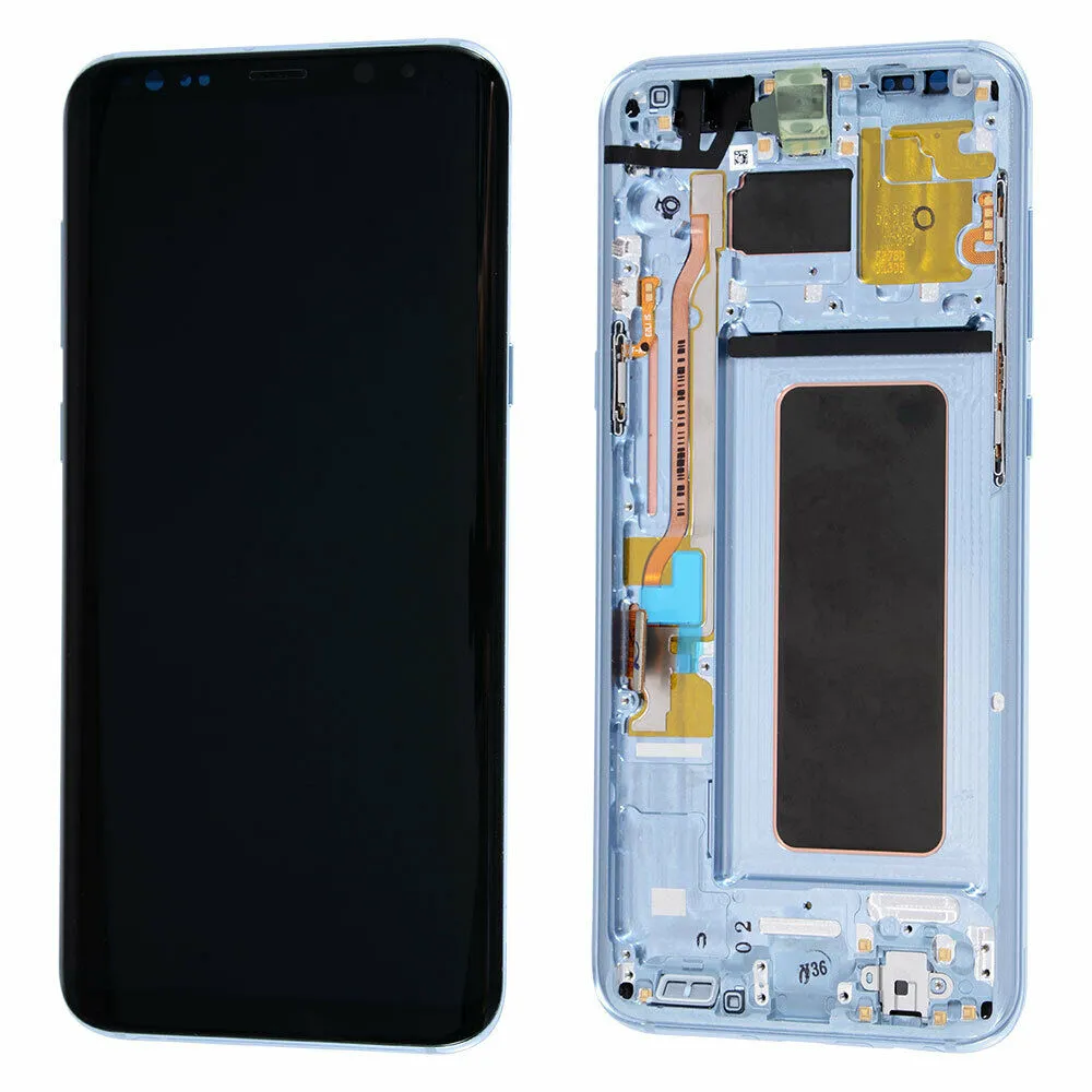 Replacement For Samsung Galaxy S8  S8 Plus G955F OEM LCD Display Touch Screen Assembly With Frame Black Silver Blue Grey AMOLED