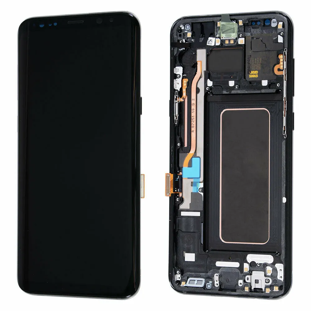 Replacement For Samsung Galaxy S8  S8 Plus G955F OEM LCD Display Touch Screen Assembly With Frame Black Silver Blue Grey AMOLED