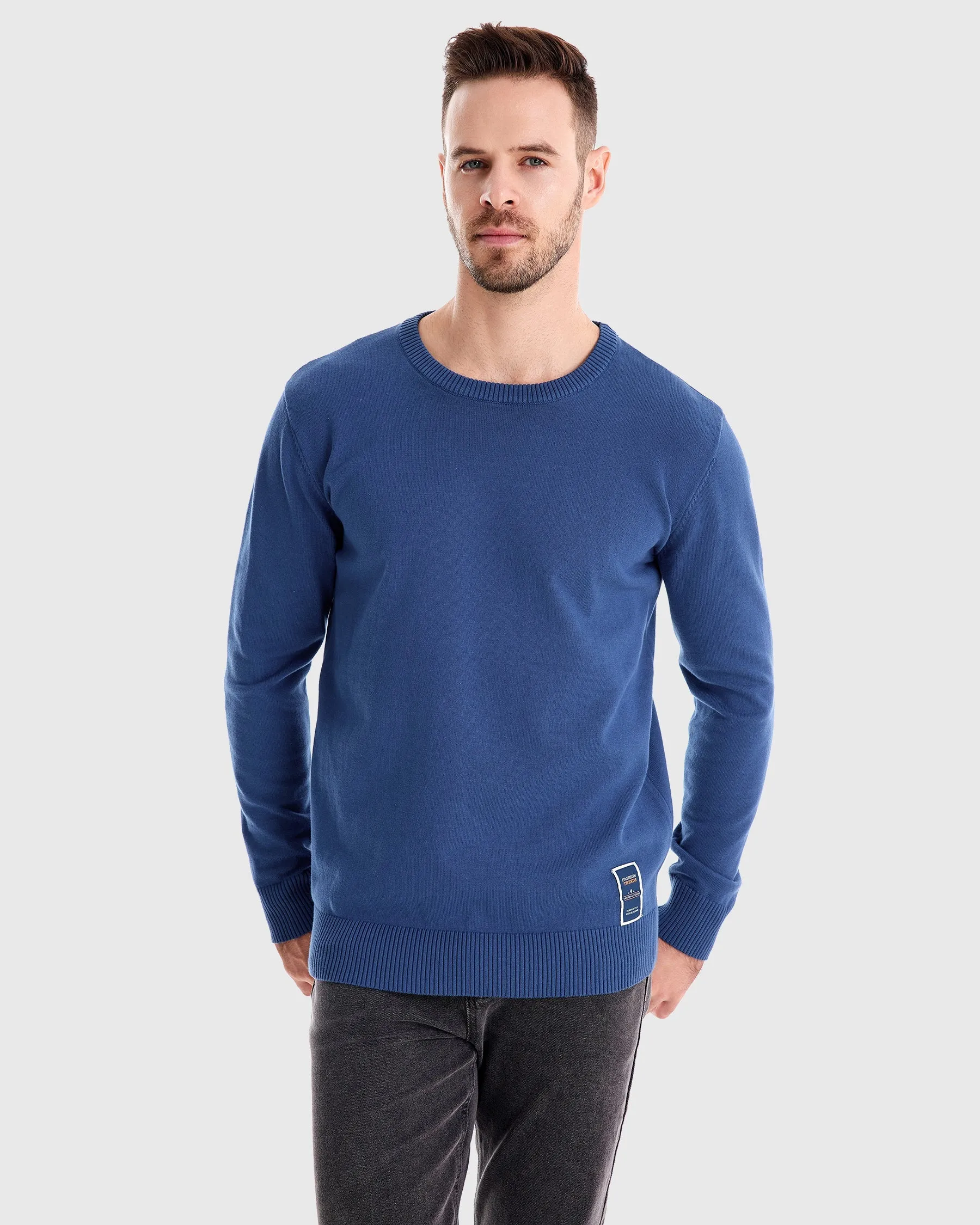 Ribbed Crew Neck Sweater