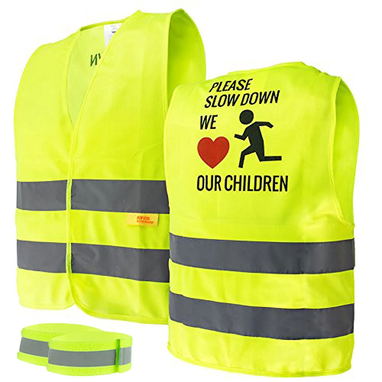 RK Safety Hi Vis Kids Safety Vest   Hi vis Bands- Lime