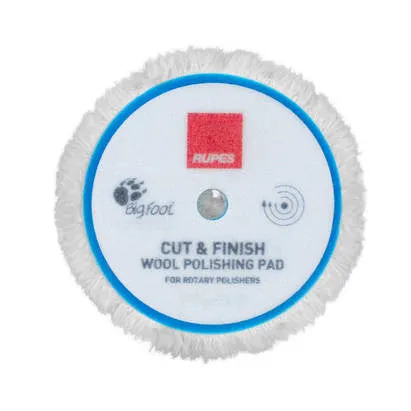 Rupes BigFoot Rotary Wool Polishing Pads - Cut And Finish