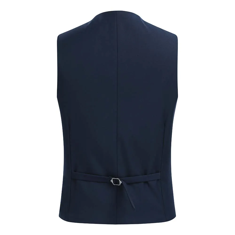 Slim Fit Double Breasted Navy Vest