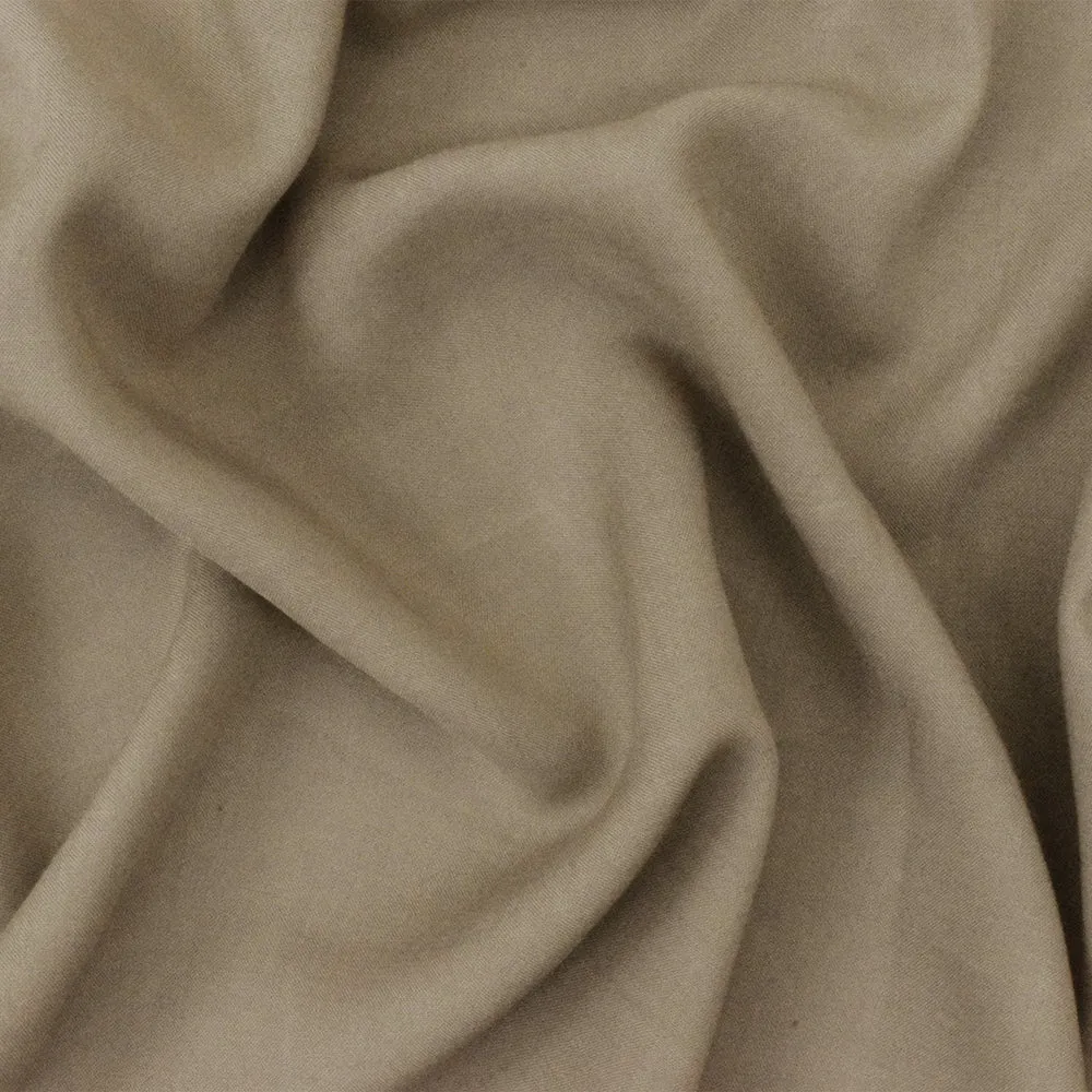 Taupe Brown Rayon Challis Solid Woven Fabric