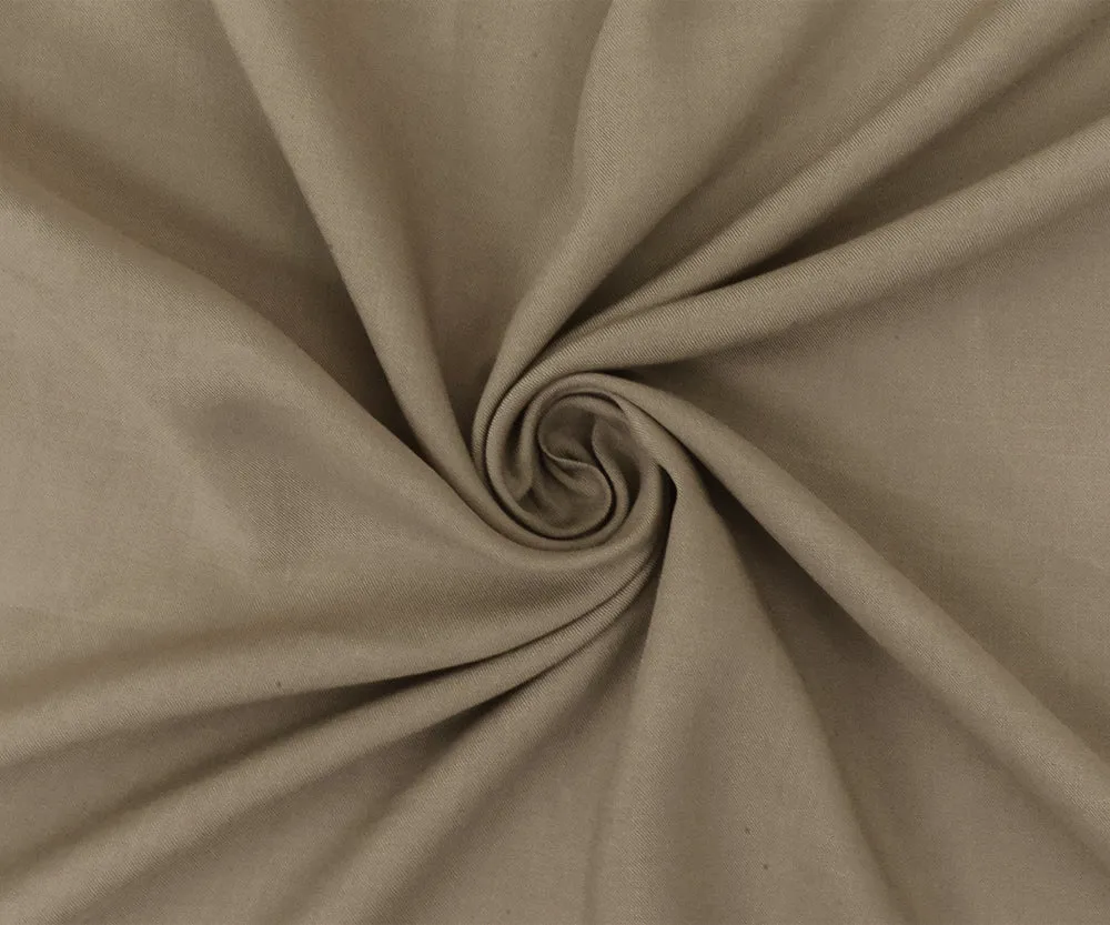 Taupe Brown Rayon Challis Solid Woven Fabric