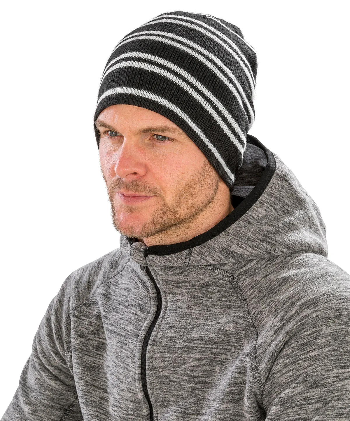 Team reversible beanie | Black/White/Black