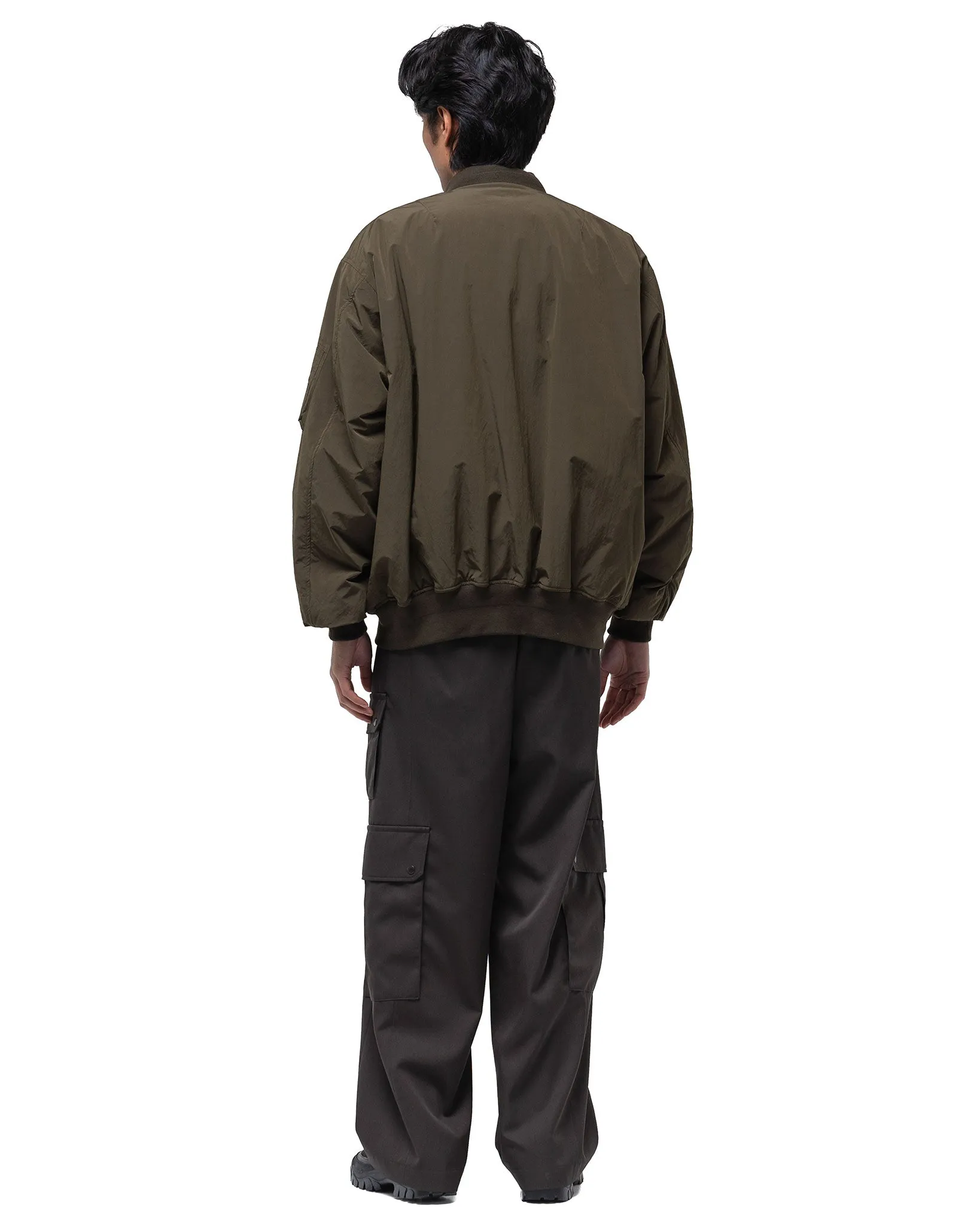 Windproof Nylon Oversized Flight Jacket Military Khaki