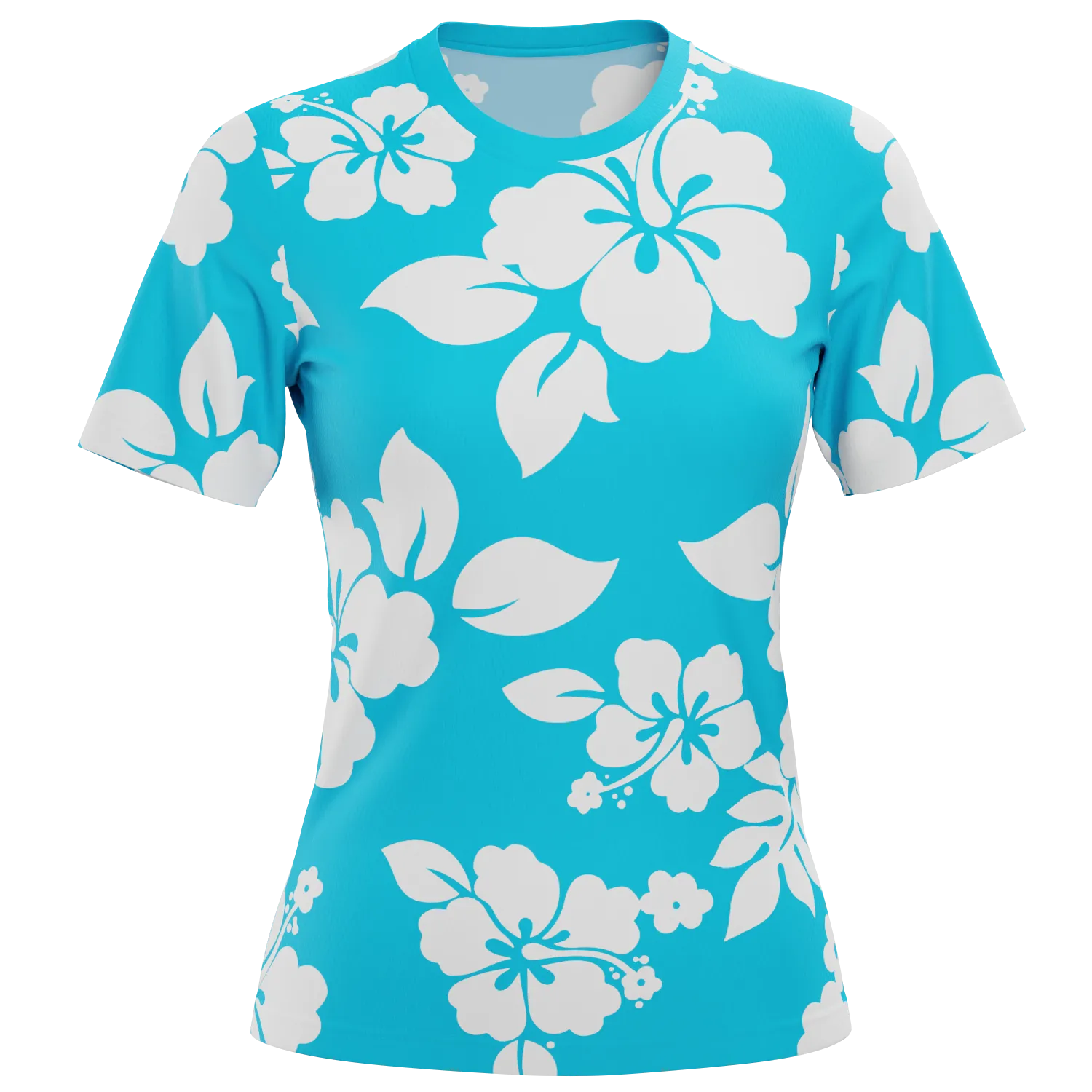 Women's Hawaiian Aloha Floral Short Sleeve Running Shirt