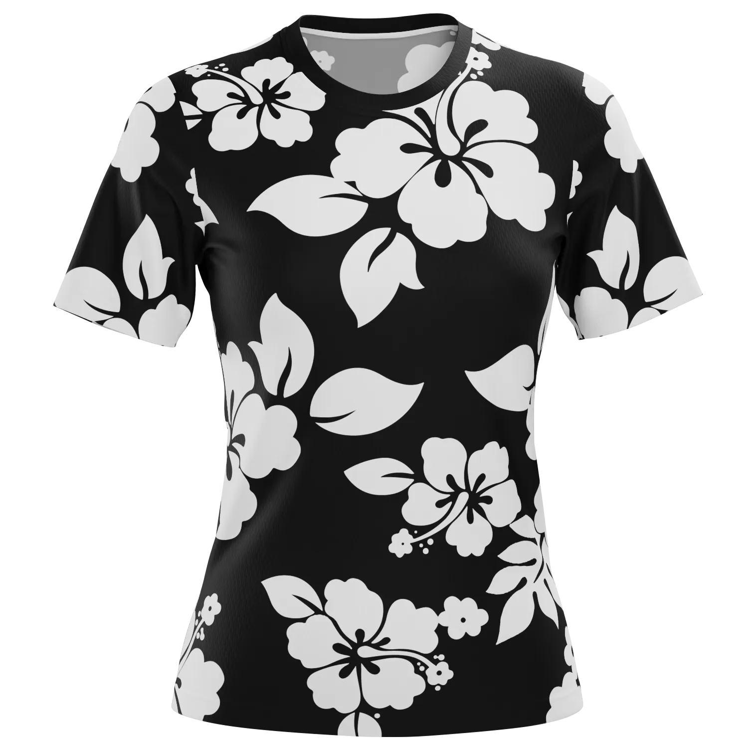 Women's Hawaiian Aloha Floral Short Sleeve Running Shirt