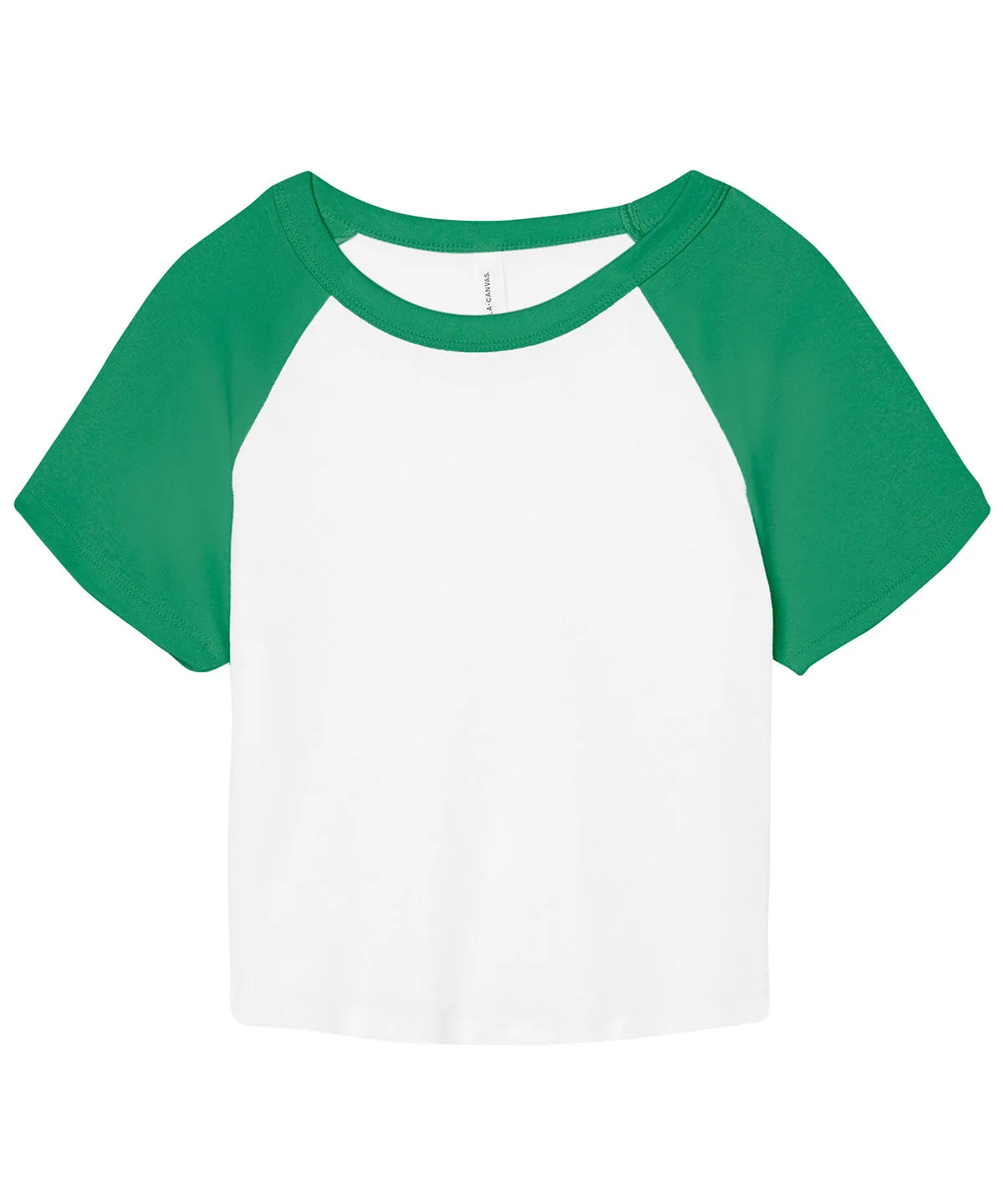 Womens micro rib raglan baby t-shirt | White/Kelly