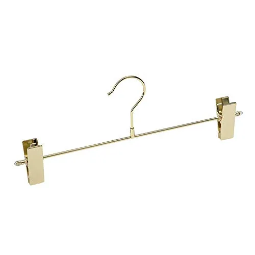 Xyijia Hanger (10Pcs/Lot Gold Metal Heavy Duty Pants Skirt Slack Hangers, Trousers Hanger Clips Hanger Rack Swivel Hook